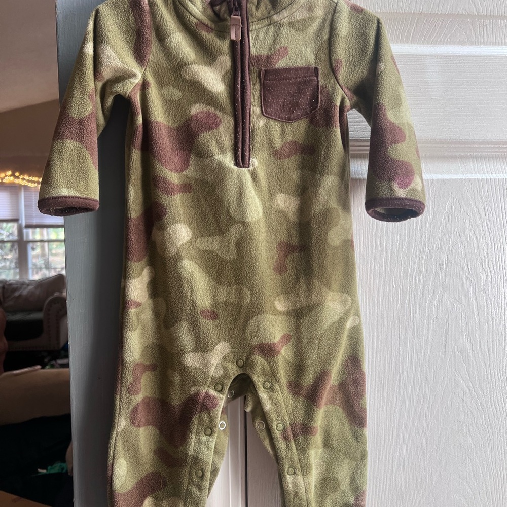Carter's Green and Brown Camouflage Footie